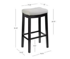 Brooke Gray & Black Faux Leather Backless Padded Bar Stool 25 Brooke Gray & Black Faux Leather Backless Padded Bar Stool -Walker Edison Shop 810543425 A8
