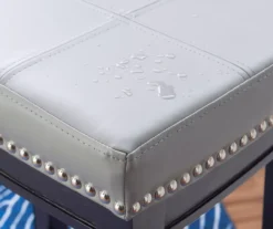 Brooke Gray & Black Faux Leather Backless Padded Bar Stool 19 Brooke Gray & Black Faux Leather Backless Padded Bar Stool -Walker Edison Shop 810543425 B8 2