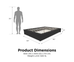 DHP Micah Gray Linen Queen Platform Bed -Walker Edison Shop 810543448 5