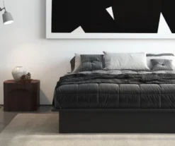 DHP Micah Black Faux Leather King Platform Bed -Walker Edison Shop 810543681 3