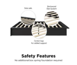 DHP Micah Black Faux Leather King Platform Bed -Walker Edison Shop 810543681 5