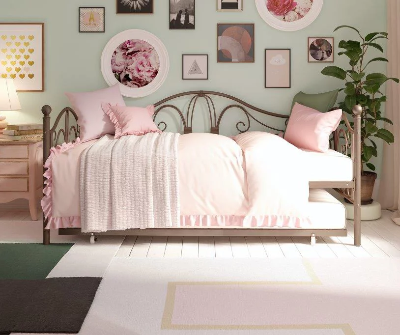 DHP Bradford Bronze Metal Twin Daybed & Trundle 2 DHP Bradford Bronze Metal Twin Daybed & Trundle - Image 2