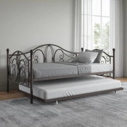DHP Bradford Bronze Metal Twin Daybed & Trundle 10 DHP Bradford Bronze Metal Twin Daybed & Trundle -Walker Edison Shop 810543701 6