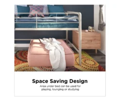 DHP Kaden Gray Junior Twin Loft Bed With Storage Steps -Walker Edison Shop 810543776 2