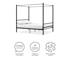DHP Kate Black Metal Full Canopy Bed -Walker Edison Shop 810543780 1