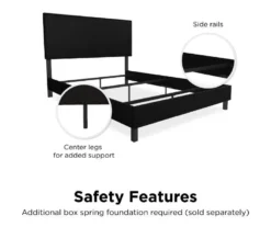 Atwater Living DHP Jazmine Black Faux Leather Upholstered Bed -Walker Edison Shop 810543812 2