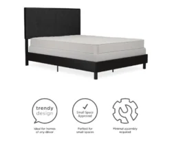 Atwater Living DHP Jazmine Black Faux Leather Upholstered Bed -Walker Edison Shop 810543813 1