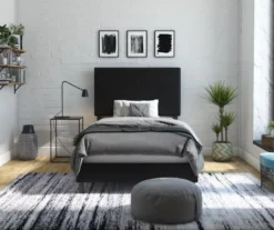 Atwater Living DHP Jazmine Black Faux Leather Upholstered Bed -Walker Edison Shop 810543814 5