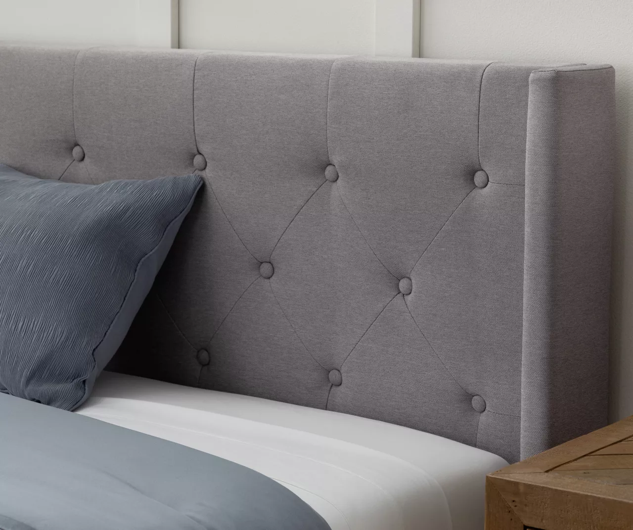 Isabelle Stone Upholstered Twin Wingback Bed 4 Isabelle Stone Upholstered Twin Wingback Bed - Image 4