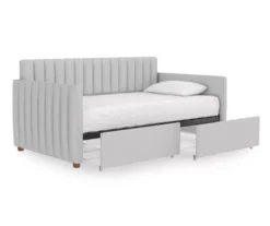 Brittany Gray Linen Upholstered Twin Storage Daybed -Walker Edison Shop 810548783 6