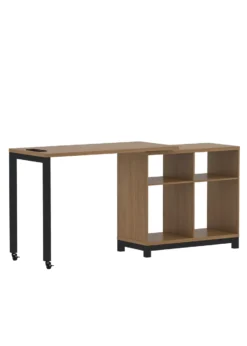 Real Living Seven Hills Metal & Melamine 4-Cube Pivot Desk With USB Charging -Walker Edison Shop 810561090 21 1