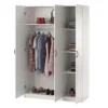 Ivory Oak 3-Door Storage Wardrobe