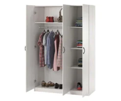 Ivory Oak 3-Door Storage Wardrobe -Walker Edison Shop 810561398 41
