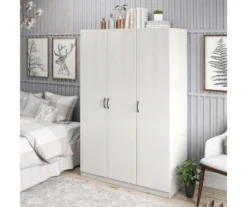 Ivory Oak 3-Door Storage Wardrobe -Walker Edison Shop 810561398 51