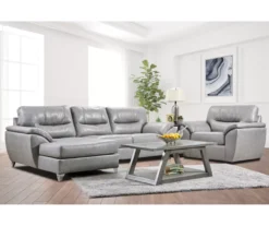 Clifton Ridge Stone Vegan Leather Swivel Chair -Walker Edison Shop 810569859 810569860 810569861