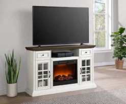 60" White 2-Tone Electric Fireplace Console -Walker Edison Shop 810570730 41