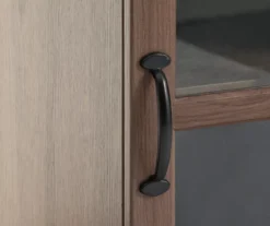 54" Walnut Glass Door Electric Fireplace Console -Walker Edison Shop 810571210 2