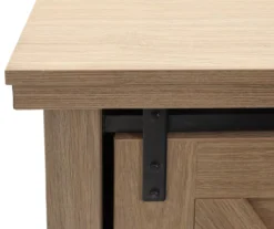 60" Light Brown Oak Barn Door Melamine Electric Fireplace 8 60" Light Brown Oak Barn Door Melamine Electric Fireplace -Walker Edison Shop 810571322 3