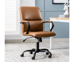 Camel Brown Vegan Leather Office Chair -Walker Edison Shop 810583520 A0 1