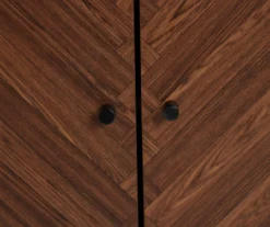 Walnut Chevron 2-Door Storage Cabinet -Walker Edison Shop 810584249 3