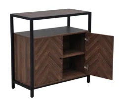 Walnut Chevron 2-Door Storage Cabinet -Walker Edison Shop 810584249 A7 3