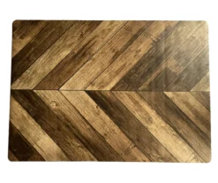 Brown Chevron Wood Print PVC Desk Mat, (34" X 47")