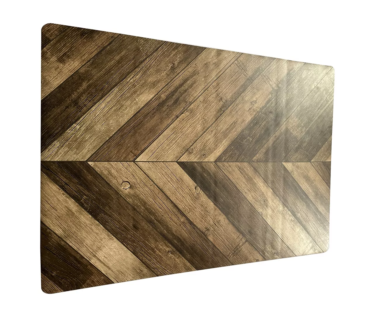 Brown Chevron Wood Print PVC Desk Mat, (34" X 47") 2 Brown Chevron Wood Print PVC Desk Mat, (34" X 47") - Image 2
