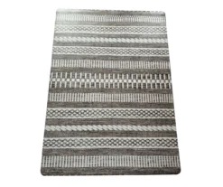 Gray & White Geo Stripe PVC Desk Mat, (34" X 47")