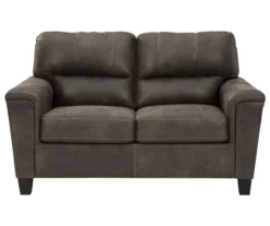 Navi Smoke Faux Leather Loveseat
