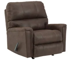 Navi Chestnut Faux Leather Rocker Recliner -Walker Edison Shop 810587485 1