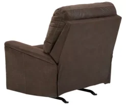 Navi Chestnut Faux Leather Rocker Recliner -Walker Edison Shop 810587485 2