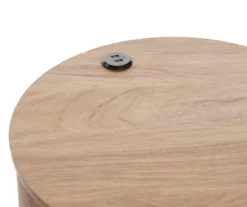 Medium Mango Round Side Table With USB Charging -Walker Edison Shop 810587515 2