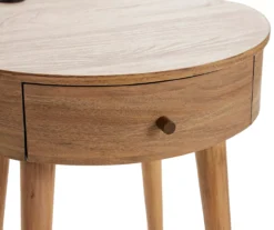 Medium Mango Round Side Table With USB Charging -Walker Edison Shop 810587515 3