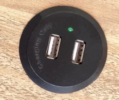 Medium Mango Round Side Table With USB Charging -Walker Edison Shop 810587515 A7