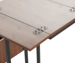 Walnut Drop-Leaf C Side Table With USB Charging -Walker Edison Shop 810587517 5