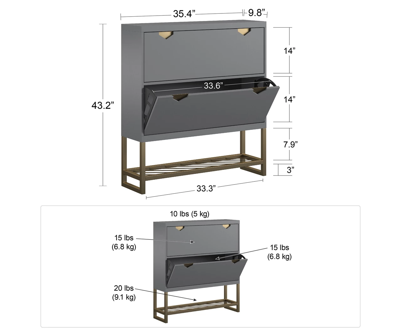CosmoLiving Brielle Entryway Shoe Storage Cabinet 12 CosmoLiving Brielle Entryway Shoe Storage Cabinet - Image 12