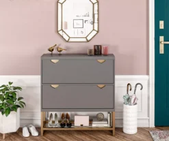 CosmoLiving Brielle Entryway Shoe Storage Cabinet 15 CosmoLiving Brielle Entryway Shoe Storage Cabinet -Walker Edison Shop 810589010 1