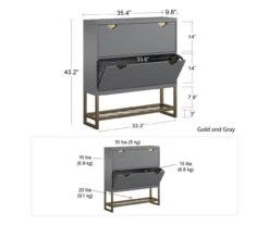 CosmoLiving Brielle Entryway Shoe Storage Cabinet 17 CosmoLiving Brielle Entryway Shoe Storage Cabinet -Walker Edison Shop 810589010 3