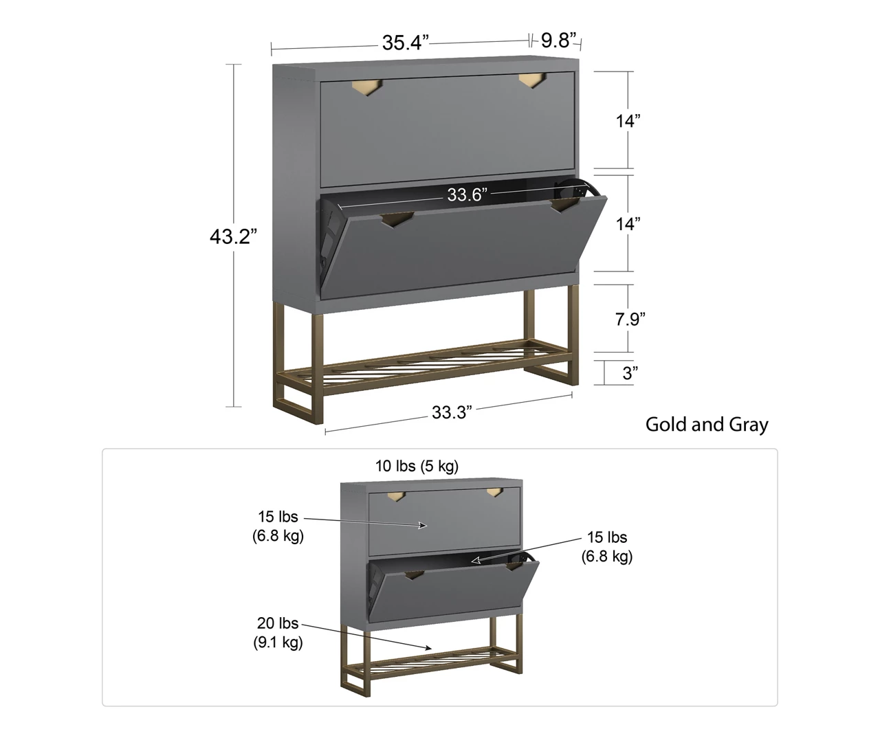 CosmoLiving Brielle Entryway Shoe Storage Cabinet 6 CosmoLiving Brielle Entryway Shoe Storage Cabinet - Image 6