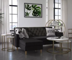 Amelia Faux Marble 4-Shelf Bookcase -Walker Edison Shop 810589033 1