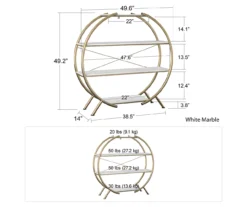 Amelia Faux Marble 4-Shelf Bookcase -Walker Edison Shop 810589033 2