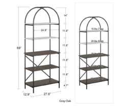 Vivinne Gray 5-Shelf Bookcase 9 Vivinne Gray 5-Shelf Bookcase -Walker Edison Shop 810589034 1