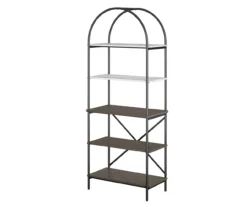 Vivinne Gray 5-Shelf Bookcase 8 Vivinne Gray 5-Shelf Bookcase -Walker Edison Shop 810589034 3