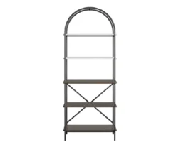 Vivinne Gray 5-Shelf Bookcase