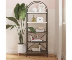 Vivinne Gray 5-Shelf Bookcase 11 Vivinne Gray 5-Shelf Bookcase -Walker Edison Shop 810589034 6