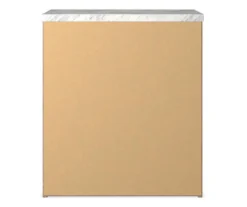 Senniberg Oak & Faux Calcutta 2-Drawer Nightstand -Walker Edison Shop 810589298 4