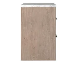 Senniberg Oak & Faux Calcutta 2-Drawer Nightstand -Walker Edison Shop 810589298 6