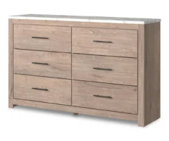 Senniberg Oak & Faux Calcutta 6-Drawer Dresser 13 Senniberg Oak & Faux Calcutta 6-Drawer Dresser -Walker Edison Shop 810589299 2