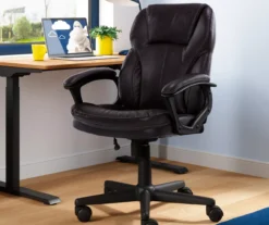 Mitchell Roasted Chestnut Vegan Leather Office Chair -Walker Edison Shop 810590318 2