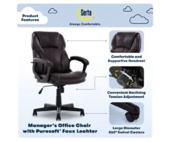 Mitchell Roasted Chestnut Vegan Leather Office Chair -Walker Edison Shop 810590318 7